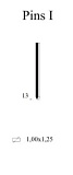 Шпилька Omer Pins I/13 (Италия) (гвоздик без шляпки) диаметром 1,00х1,25 мм