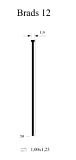 Штифт Omer Brads 12/50 (Италия) (гвоздик со шляпкой) диаметром 1,00х1,25 мм