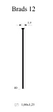 Штифт Omer Brads 12/40 (Италия) (гвоздик со шляпкой) диаметром 1,00х1,25 мм