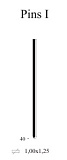 Шпилька Omer Pins I/40 (Италия) (гвоздик без шляпки) диаметром 1,00х1,25 мм