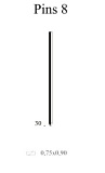 Минишпилька Omer Pins 8/30 (Италия) (гвоздик без шляпки) диаметром 0,75х0,90 мм