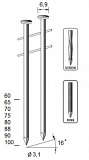Барабанные гвозди с проволочным соединением диаметром 3,1 мм