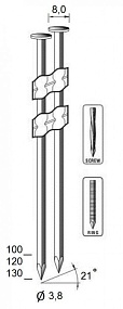 Реечные гвозди с пластиковым соединением диаметром 3,8 мм