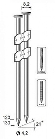 Реечные гвозди с пластиковым соединением диаметром 4,2 мм